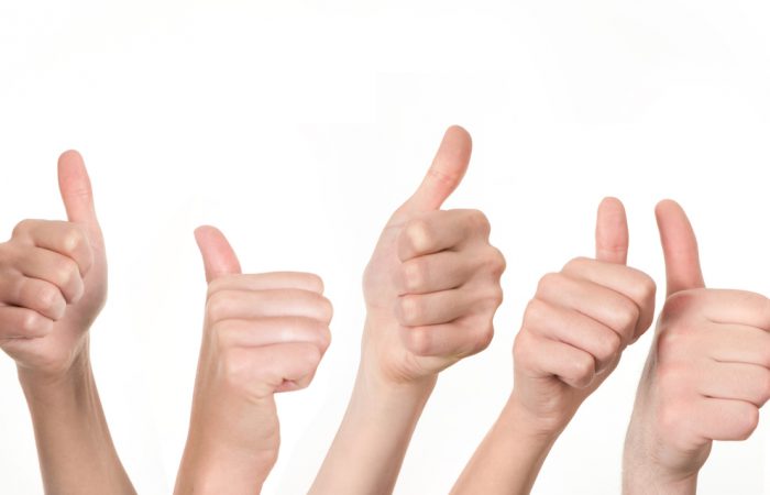 Row of hands